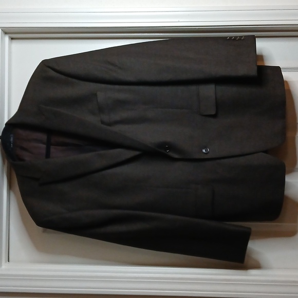 Calvin Klein Mens Brown 100% Wool Suit Blazer Size 44R